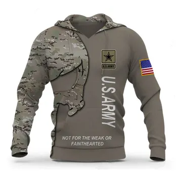 2021 Нов ветеранский военен костюм войник Камуфляжный есенен пуловер Модерен спортен костюм 3DPrint Мъжки / дамски ежедневни блузи