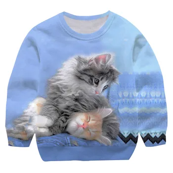 Hoody с изображение на животно котка-маппета, блузи с 3D принтом за мъже и жени, пуловери, блузи в стил унисекс харадзюку