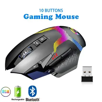 RGB Детска мишката Потребителска макропрограммируемая безжична мишка с тихо щракване Esport Акумулаторна мишката Gamer за лаптоп