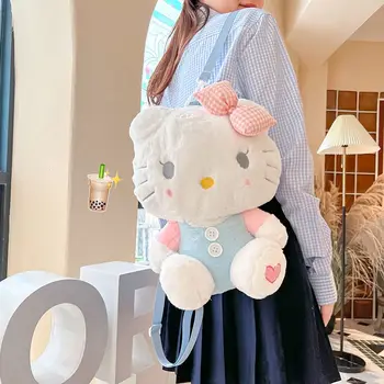 Sanrio Корейски стил, скъпа раница Hellokitty, женски, 2023, нова плюшен универсална мультяшная кукла, училищен раница за пътуване, пазаруване, дете