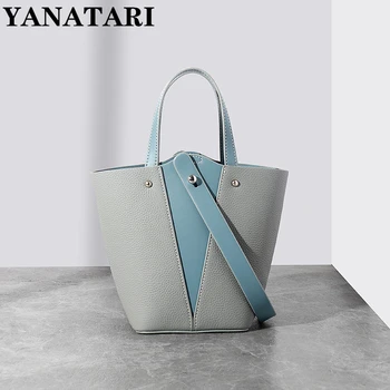 YANATARI Нова мода мини чанта от естествена телешка кожа, луксозни чанти, дамски чанти през рамо, чанта-тоут, женствена чанта през рамо
