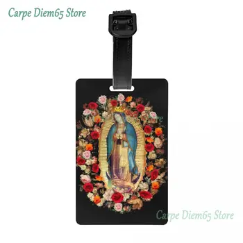 Богородица Гваделупская, Мексико Дева Мария, багажная виси етикет с имената на карта, Мексикански католически Светец, защитно покритие, идентификация на етикета, чанта, куфар