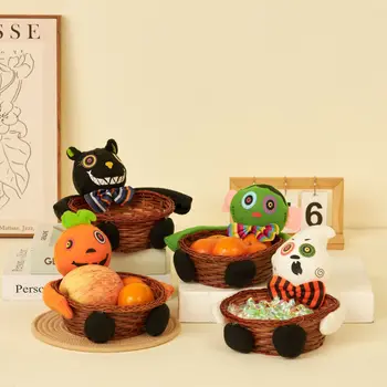 Великден кошница за бонбони, играчки за плетене от лозя, подарък, черна котка, тикви, призраци, обнимающий украса за парти на Хелоуин