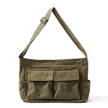 Дамски холщовая чанта-месинджър голям капацитет, регулируеми колани за, водоустойчиви дамски ежедневни японската чанта през рамо