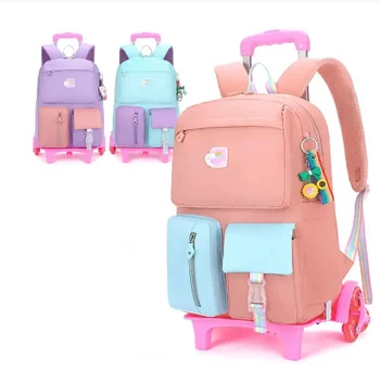детска училищна чанта за количка за момичета, ученически чанти-раници на колела, училище раница на колела за момичета, училищната чанта на колела за момичета