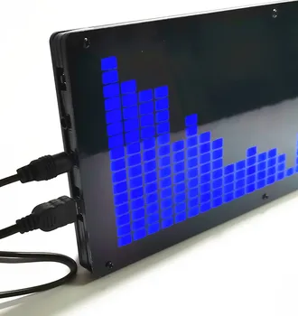 Комплект led музикален спектър с 24-сегментным голям екран, синя led комплект спектрален индикатор на нивото, индикатор за честота музика