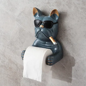 Креативен закон куче държач за тоалетна хартия за кучета Полк за баня стенни кутия за салфетки стойка за ролка хартия безплатен перфоратор