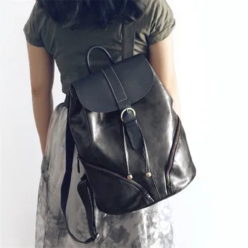 Модерен луксозен женски раница от естествена кожа-голям капацитет, за ежедневно пътуване на открито, училищна чанта с множество джобове за мъже