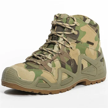 Нови военни тактически ботильоны, мъжки ловно работна безопасна туристическа обувки за катерене, армията обувки за бягане по неравен терен, по-големи размери 39-46, обувки