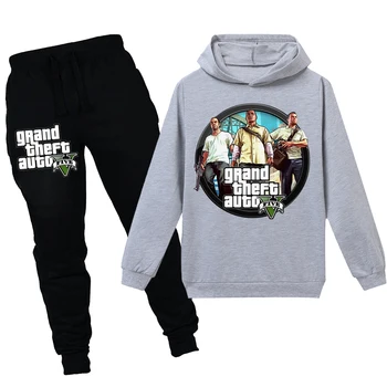 Новият Grand Theft Auto V Gta 5 с анимационни принтом за мъже и жени, ежедневни hoody и панталони, комплекти от 2 теми, модни дрехи унисекс Оверсайз
