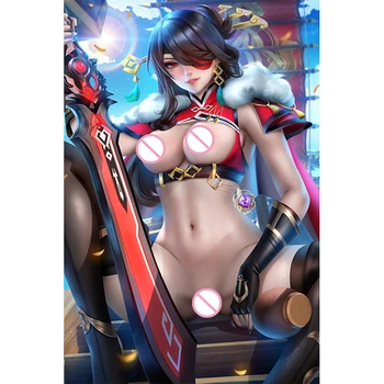 Печат върху платно играта Genshin Impact Beidou голи секси момиче художествен плакат 40x60 50x70 60x90 на поръчка дневна спалня подвесная картина