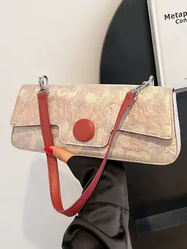 Прости офис дамски чанти през рамо от мека материя разнообразни дамски чанти, сложна бродерия, пакети-кофи за подмишниците