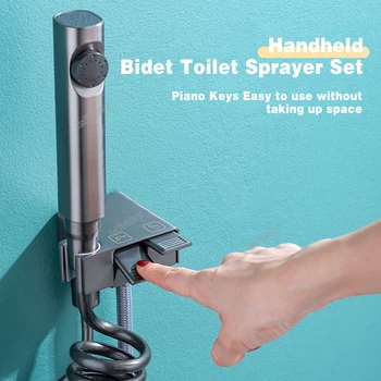 Ръчен миксер за тоалетна и биде, кран, определени за ръчно биде в банята, самоочищающаяся накрайник за душ, ъглов вентил 