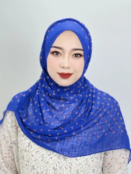 Турска синя шифоновая шапка-хиджаб с чист диамантен пръстен, тънка дамска шапка, шапка-хиджаб, индийски шапка-хиджаб, мюсюлманска дамски шал, шал-новости.
