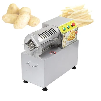Търговски електрическа машина за приготвяне на пържени картофи от неръждаема стомана, машина за нарязване на зеленчуци, картофи и моркови, машина за нарязване на пържени картофи