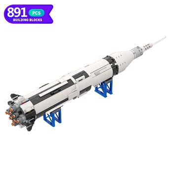 Moc Ракета Сатурн IB Космическа Система за Стартиране Набор от Градивни елементи, Съвместима Модел 21309 MOC-68390, Тухлени Играчки, Подаръци За Деца