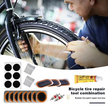 Комплект за ремонт на преносими гуми за велосипед е лесен за използване практически набор от инструменти за ремонт на велосипеди