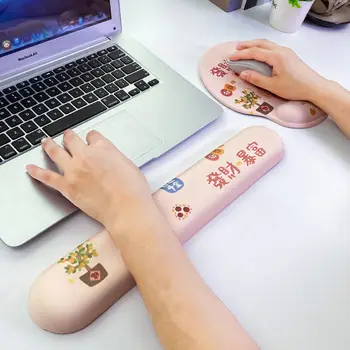 Креативен cartoony подложка за мишка на китката силиконова клавиатура за ръце Офис сгъсти сладък подложка за мишка с поставка за китката